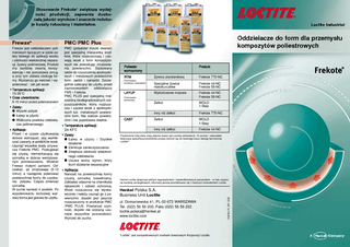 Loctite,chemia,przemysłowa,Frekote,oddzielacze,oddzielacz,oddzielanie,Frewax,PMC,Plus,44-NC,55-NC,700-NC,770-NC,1-STEP,WOLO,FMS,Loctite
